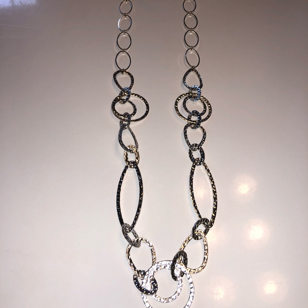Long Silver Chain Necklace